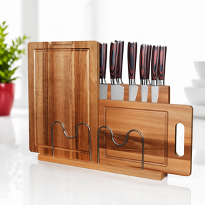 Combohome Étagère magnétique en bois pour planches à découper avec support 7 pièces et sac de rangement pour rouleaux - Product Image 3