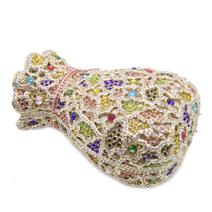 <span class=keywords><strong>Pochette</strong></span> en <span class=keywords><strong>strass</strong></span> scintillante pour la soirée, sac à main décontracté et élégant en métal pour mariages, galas et défilés de mode - Product Image 4