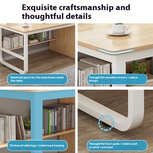 Bàn máy tính hình chữ L hiện đại cho văn phòng gia đình hoặc vật liệu gỗ chơi game để sử dụng trong phòng khách - Product Image 6