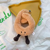 Porte-clés en peluche mignon en forme de nourriture, style Kawaii, Croissant, Pretzel, Pizza, Poupée en peluche, Pendentif de sac en forme de pain doux, Breloque de sac à dos, Cadeau
