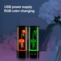 2023 11.65 pouces 7 couleurs changeantes électrique ronde gelée poisson méduse lampe Aquarium mouvement lampe à lave avec télécommande
