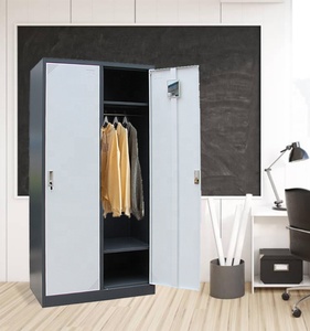 JIN FENG Thay Đổi Phòng Knock Down Giá Rẻ Có Thể Tháo Rời Quần Áo Thép Tủ Quần Áo 2 Ngăn Thép Locker - Product Image 2