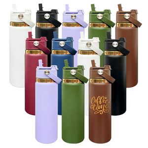 2 in 1Spout Lid Mirror Copper Plated Underneath 20oz Stainless Steel Outdoor <b>Flip</b> <b>Top</b> Sports Tumbler Water <b>Bottle</b> for Laser Etch - Product Image 1