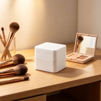 Pots en plastique de luxe vides, mats et givrés, pour crème visage, cosmétiques PP, 5g, 10g, 20g, 30g, 50g, blanc, rose, carrés, avec couvercle
