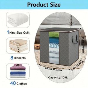 Large Capacity Classic Style Durable Eco-Friendly <b>Vacuum</b> Compression Storage <b>Bag</b> for Wardrobe Organization Clothes Blankets - Product Image 4