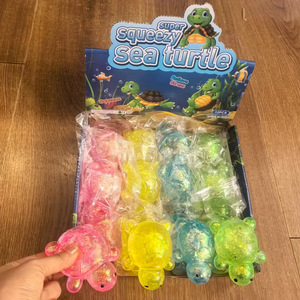 Jouet à presser en forme de tortue de dessin animé en maltose scintillante, jouet anti-stress à remontée lente pour soulager le stress, fournitures de fête et de célébration - Product Image 4