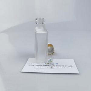 OEM OEM Flacon compte-gouttes carré transparent givré en verre de 15 ml, 30 ml, 50 ml, 100 ml pour sérum de soin de la peau, huile essentielle, parfum - Product Image 6