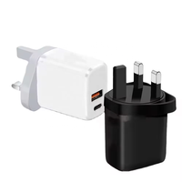 Pengisi daya perjalanan 20W, pengisi daya Cepat PD port USB C 20W Dinding EU UK colokan AS dua port USB