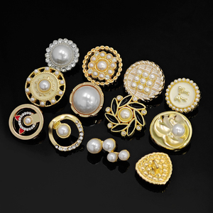 KUNSHUO, fábrica de botones, diamantes de imitación, ropa de mujer, ropa, abrigo, vástago, flor de Metal, botón de perla personalizado para ropa de mujer - Product Image 6