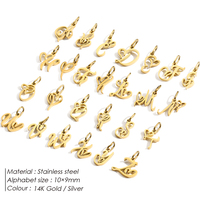Pendentifs breloques initiales en forme de cœur EMANCO, en acier inoxydable, pour femmes, bijoux fantaisie A-Z, vente en gros, dropshipping