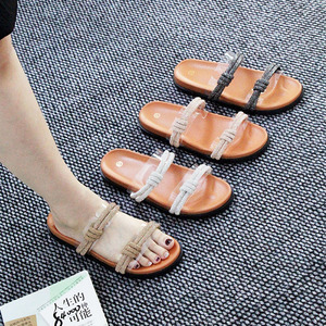 สินค้าขายดีสุดหรู ผลิตภัณฑ์ใหม่ - รองเท้าแตะและรองเท้าสลิปเปอร์ผู้หญิงแบบสวมประดับเพชร ขายส่ง - Product Image 1