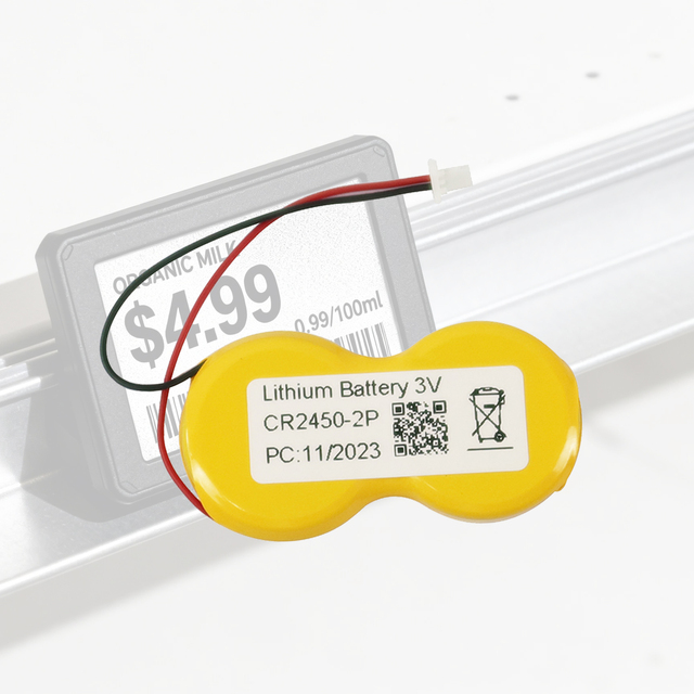 Customized 3V CR2450 CR2450-2P Lithium Button Coin ESl Price Tag Battery with Solder Tabs for Electronic Shelf Labels