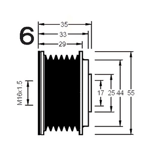 Dispositivo de rueda libre del alternador compatible con MERCEDES-BENZ 220 C 203.706 CDI (105) Diesel (KW: 143, HP:) de - Product Image 3
