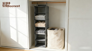 Custom Hanging <b>Storage</b> Bag Foldable Space Saving Clothes Hat Shoe Organizer for <b>Collapsible</b> Wardrobe Sundries Organizer - Product Image 6
