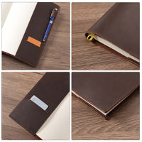 AIGUONIU 100% cuir véritable B5 cahier planificateur couverture de livre Original Journal dessin carnet de croquis à feuilles mobiles couverture rigide MD