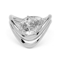 Milskye Edle Vintage-Schmuckkollektion 18k Vergoldeter Messing Zirkon Ovaler Schliff Doppelt Geschmolzener Zirkon-Ring für Damen