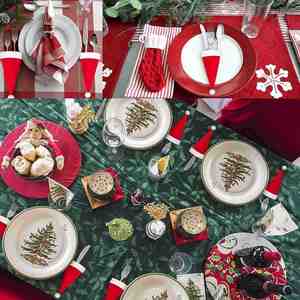 Custom Plush Christmas Santa Hats Silverware Holders-Festive Tableware Accessories for Holiday <b>Dinner</b> Parties - Product Image 3