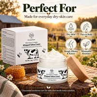Crème Visage au Suif Fouetté Fermenté et au Miel Hydratation Intense Adoucissante Peaux Sèches et Rugueuses Renforce la Barrière Cutanée Hydratant Facial