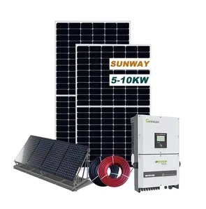 Groothandel Op Net Zonne-Energie Systeem Grid Tie 5kw 10kw Compleet Zonnepaneel Power Systeem
