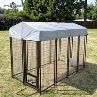 Grand enclos extérieur pour chien avec toit imperméable et résistant au soleil, cage métallique robuste pour animaux de grande race, clôture de parc pour animaux, maison pour animaux