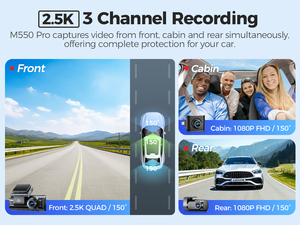 AZDOME <span class=keywords><strong>M550</strong></span> Pro IPS-Bildschirm Eingebautes WLAN GPS Auto-Dashcam-Kamera 3-Kanal 4K Dashcam mit Integriertem 64G Speicher Auto-Blackbox - Product Image 4
