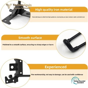 Yachuangxin Black Iron Furniture Leg Connector Set with Precise Hole Alignment for Easy Home Installation - Product Image 3