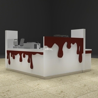 Kiosque de centre commercial, design de table de présentation de chocolat, kiosque de desserts, stand de nourriture