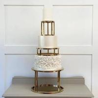 Support à gâteau rond en fer doré à 3 niveaux, présentoir à desserts, piédestal, centre de table pour mariage et Quinceañera, décoration de table, rehausseur de gâteau