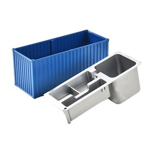 Porte-stylos en forme de conteneur bleu à double couche pour cartes de visite et stylos, idéal pour les entreprises de transport - Product Image 1