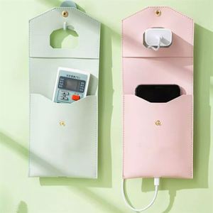 Support de charge mural suspendu en cuir PU, organiseur de téléphone et petits objets pour salon moderne - Product Image 1