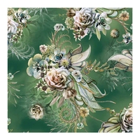 Tissu en mousseline de soie douce, crêpe douce, design floral personnalisé, impression numérique, pour vêtement féminin, 100% polyester s200679