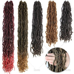 Extensions synthétiques de dreadlocks de 18 et 24 pouces, fausses tresses blondes au crochet, nouvelles locs souples, vente en gros de cheveux à tresser - Product Image 2