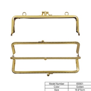 Marcos de metal para bolsos con forma personalizada, chapados en oro, con cierre, estilo moderno, precios de fábrica - Product Image 3