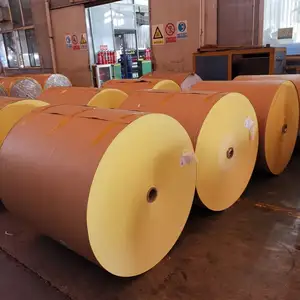 中国离型纸制造商60gsm黄色玻璃纸硅胶涂层离型纸数码印刷用胶带