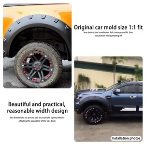 Accessoires de voiture universels flexibles de marque KQD, ABS 4x4, garde-boue en plastique noir pour 2016 et après - Product Image 5