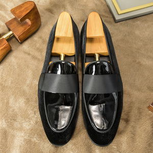Mocasines de cuero genuino sin cordones a la moda, calzado de oficina de negocios informal de <span class=keywords><strong>terciopelo</strong></span>, <span class=keywords><strong>zapatos</strong></span> de vestir acolchados para hombres - Product Image 4
