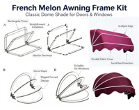 Auvent rétractable manuel incurvé en alliage d'aluminium de style français personnalisé pour balcon extérieur, abri de pluie pour décoration intérieure, durable