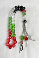 Nouveauté 2026 Blnieece Vente en gros Artisanat en cristal Drapeau de la Palestine Couleurs rouge, vert, blanc, noir 33 Perles Palestine