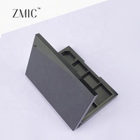 Palette de maquillage rectangulaire vide 8 compartiments pour fards à paupières, sourcils, blush et contour, en plastique noir mat avec miroir