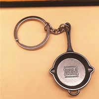 Usine directe créative 98K sac à trois niveaux casserole mousqueton en métal porte-clés nouveaux accessoires de jeu manger du poulet porte-clés