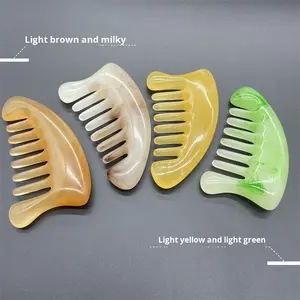 Venta al por mayor de fábrica, peine de cuerno de cera de abejas de resina, peine de masaje, cabeza de raspado de ocho dientes, alivio de la picazón, certificado CE - Product Image 1