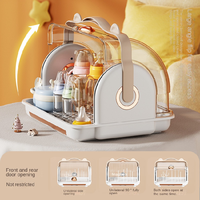 Boîte de rangement en plastique anti-poussière en PP avec égouttoir rectangulaire durable multifonction pour biberon, gobelet, bol, déjeuner