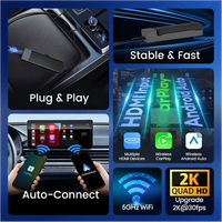 Adaptateur FireDrive Link Pro pour CarPlay filaire vers Android Auto sans fil avec vidéo 2K pour voiture, compatible Netflix, YouTube, TikTok
