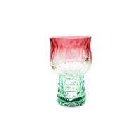 Gobelet en verre de Noël avec dégradé rouge et vert pour dîner de Noël, vin, jus, dessert, fête, mariage, décoration de table, vaisselle décorative