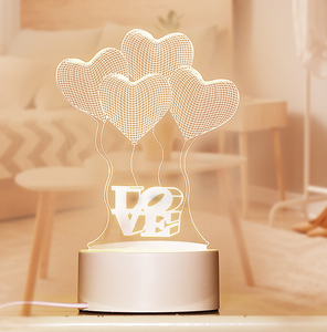 Lampada da Tavolo Acrilica Creativa Stile Ins, Luce Notturna 3D USB per Camera da Letto, Regalo per Amici - Product Image 2