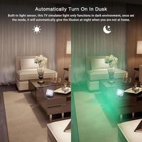 Lampe de simulation de lumière LED anti-effraction à 4 modes Capteur de crépuscule Protection contre le cambriolage Minuterie Sécurité à domicile avec matériau plastique