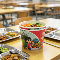 Bol en papier à double paroi personnalisé, écologique, de qualité alimentaire, avec couvercle, pour ramen, nouilles instantanées et soupes à emporter – Vente chaude