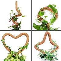 Tongkat Lumut Kelapa Alami yang Dapat Dibengkokkan, Ramah Lingkungan, Biodegradable, Desain Minimalis untuk Penyangga Tanaman Merambat, Cocok untuk Pusat Perbelanjaan