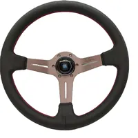 Модифицированное рулевое колесо, кожаная красная линия, 14 дюймов, Гоночное рулевое колесо nardi, универсальное рулевое колесо