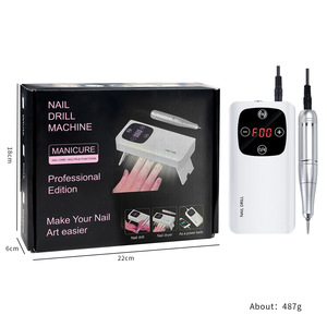 Perceuse à ongles rechargeable 2-en-1 45000 tr/min et lampe UV portable pour le retrait du vernis gel, machine de manucure - Product Image 6